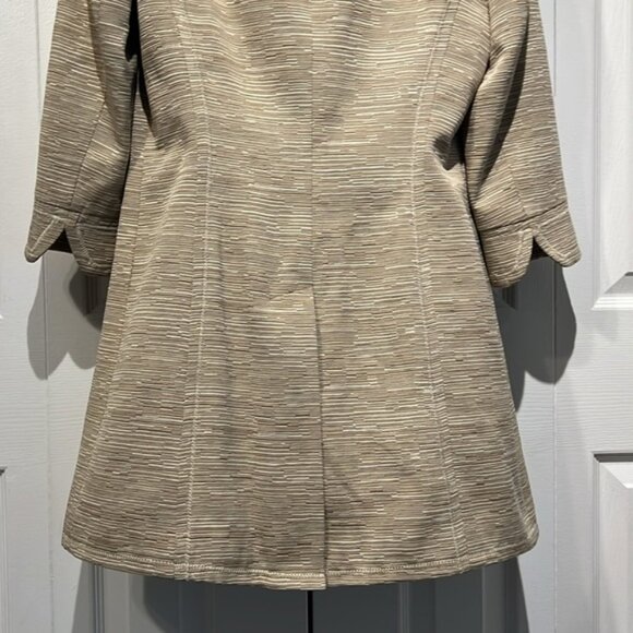 Nine West Textured Gold Cream Lined Long Blazer Size XS - Picture 10 of 14